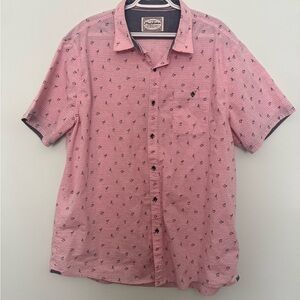 Pink Short Sleeve Flag & Anthem Men's Shirt